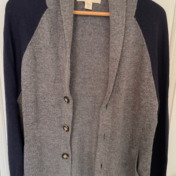 Navy gray classic mens cardigan